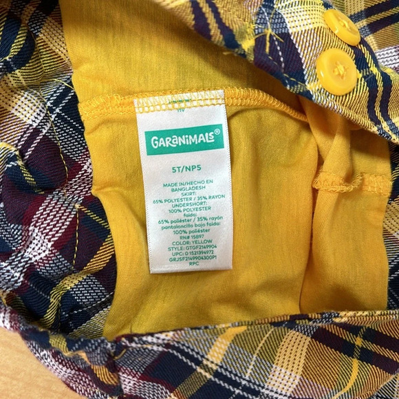 GARANIMALS Plaid Pleated Multicolor Girls Skort Size 5T - Picture 5 of 5